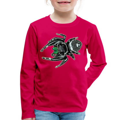 Kinder Longsleeve Phidippus regius White Bahamas male - dunkles Pink