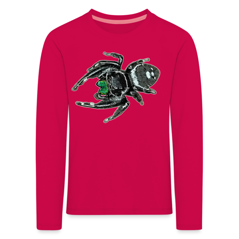 Kinder Longsleeve Phidippus regius White Bahamas male - dunkles Pink