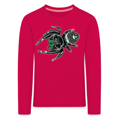 Kinder Longsleeve Phidippus regius White Bahamas male - dunkles Pink