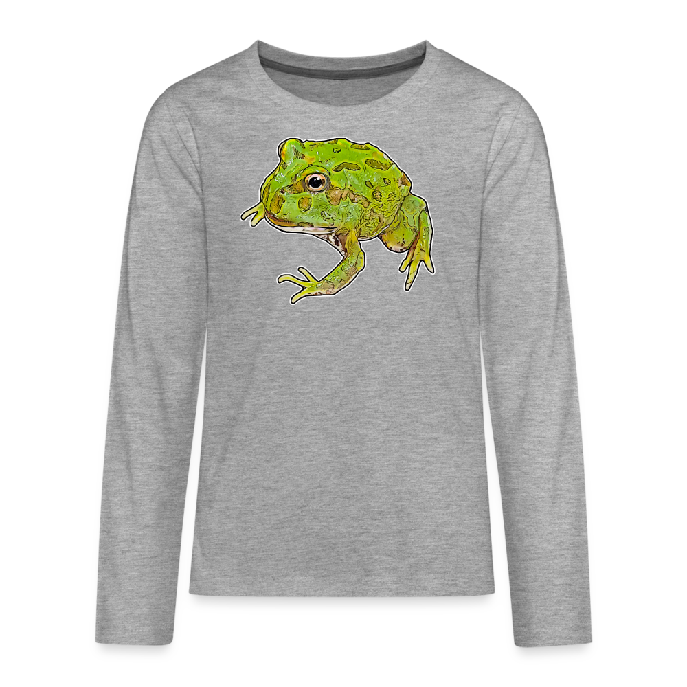 Teenager Longsleeve Ceratophrys cranwelli Peppermint Blue - Grau meliert