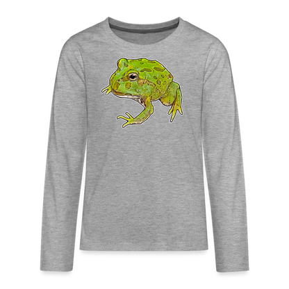 Teenager Longsleeve Ceratophrys cranwelli Peppermint Blue - Grau meliert