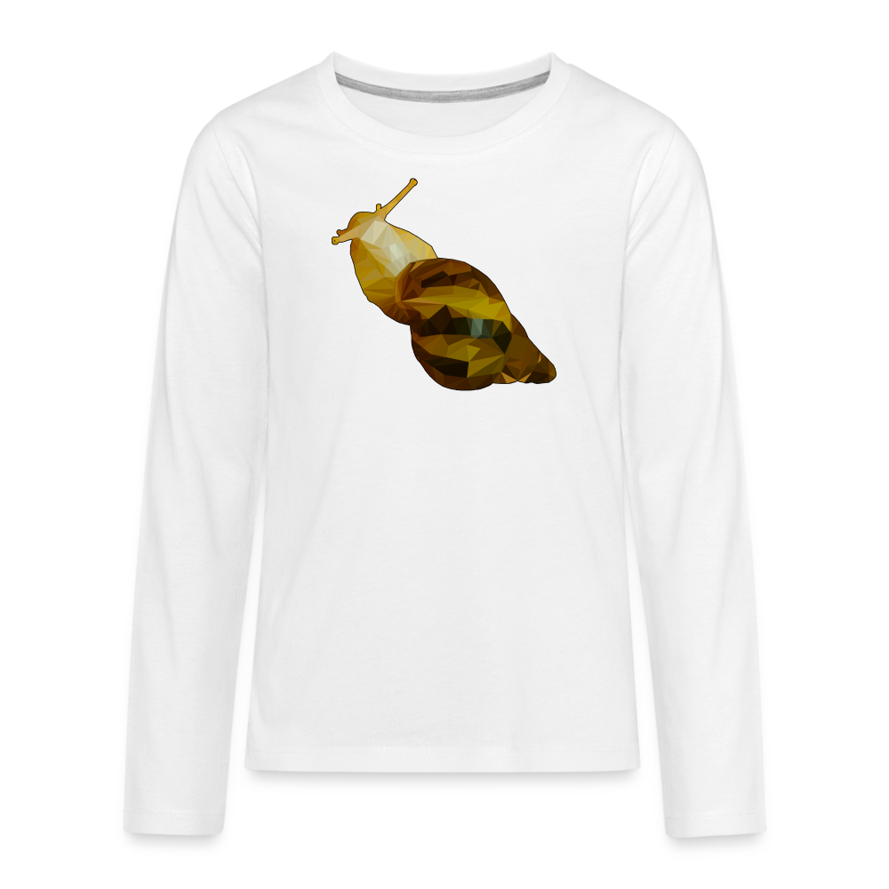 Teenager Longsleeve Achatina reticulata Low Poly - weiß