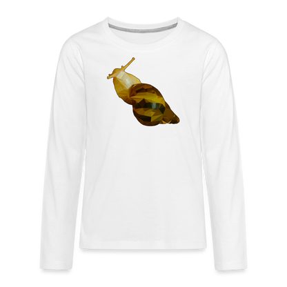 Teenager Longsleeve Achatina reticulata Low Poly - weiß