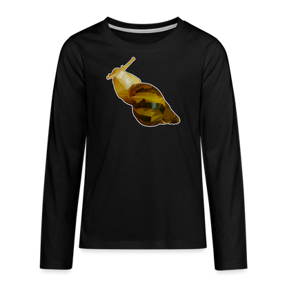 Teenager Longsleeve Achatina reticulata Low Poly - Schwarz