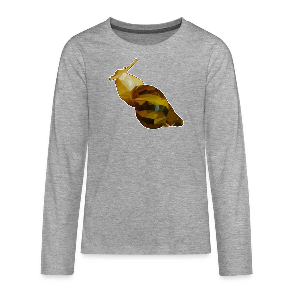 Teenager Longsleeve Achatina reticulata Low Poly - Grau meliert