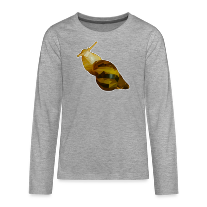 Teenager Longsleeve Achatina reticulata Low Poly - Grau meliert