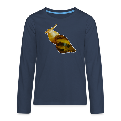Teenager Longsleeve Achatina reticulata Low Poly - Navy