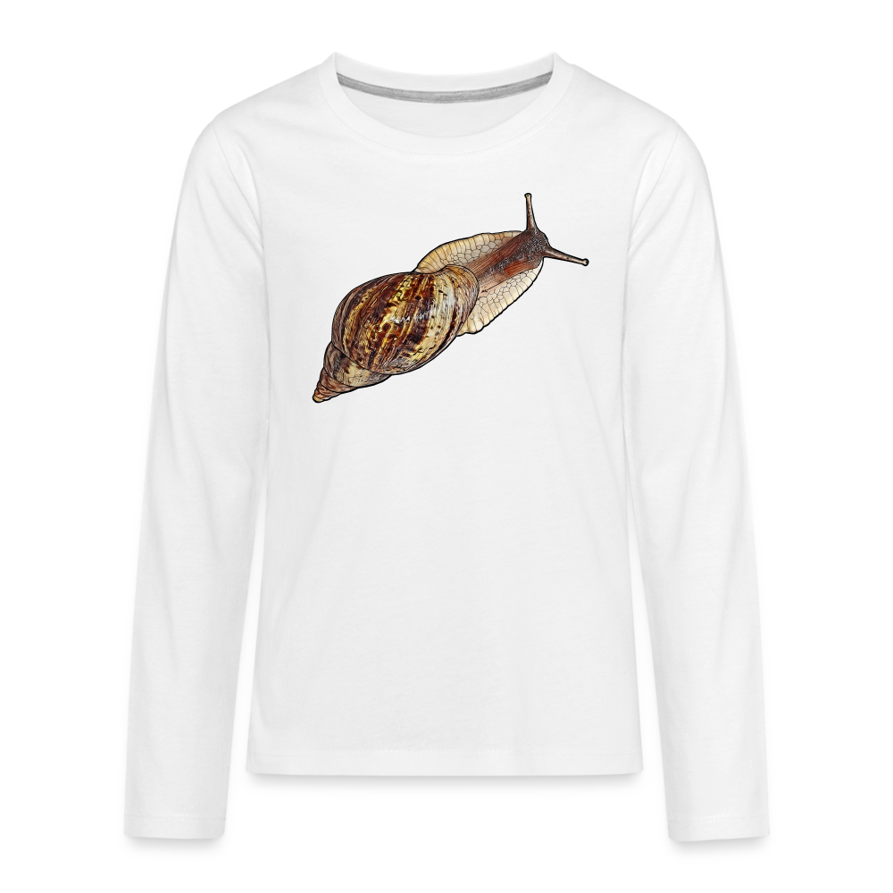 Teenager Longsleeve Achatina reticulata wildfarben - weiß