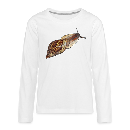 Teenager Longsleeve Achatina reticulata wildfarben - weiß