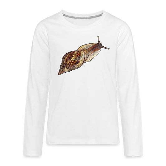 Teenager Longsleeve Achatina reticulata wildfarben - weiß