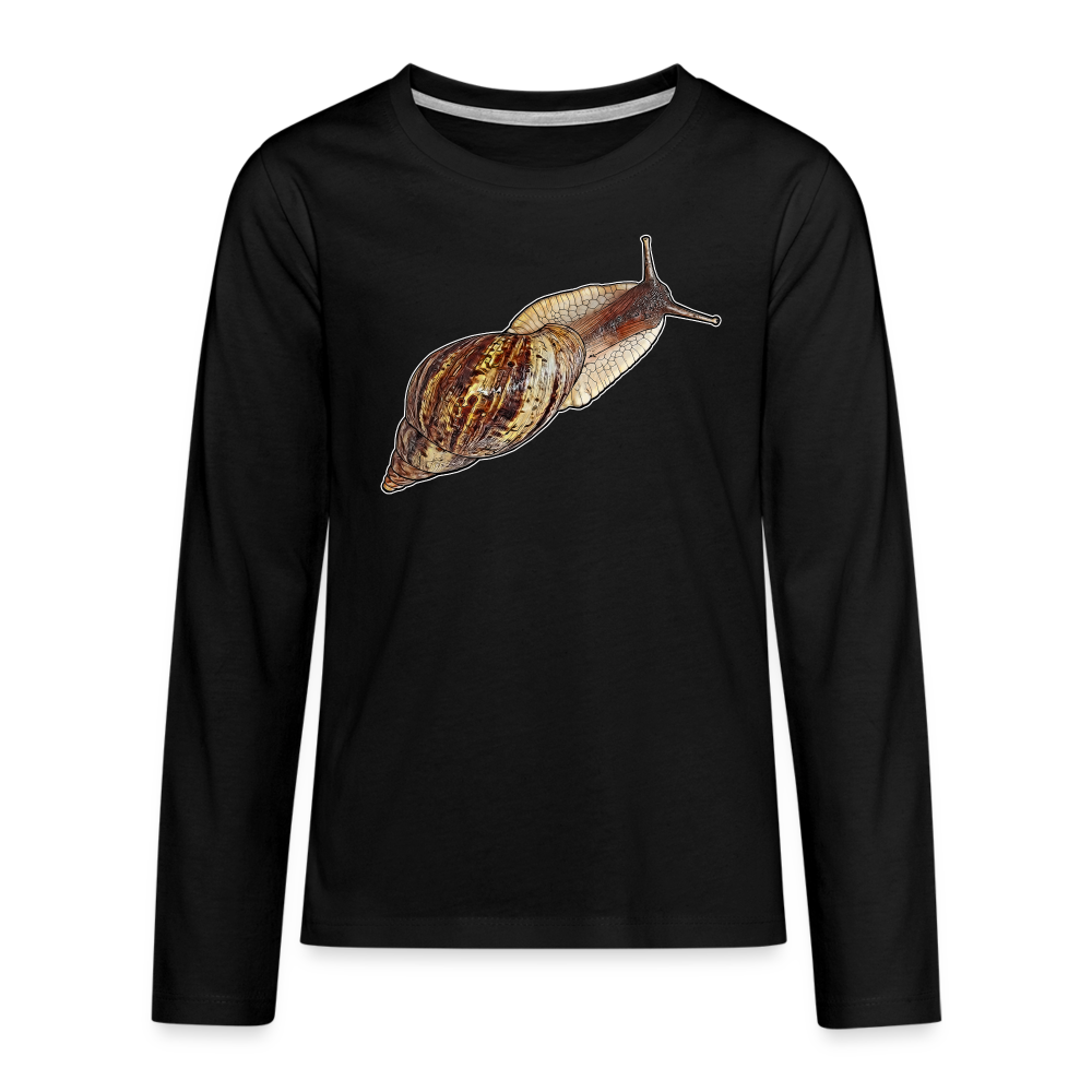 Teenager Longsleeve Achatina reticulata wildfarben - Schwarz