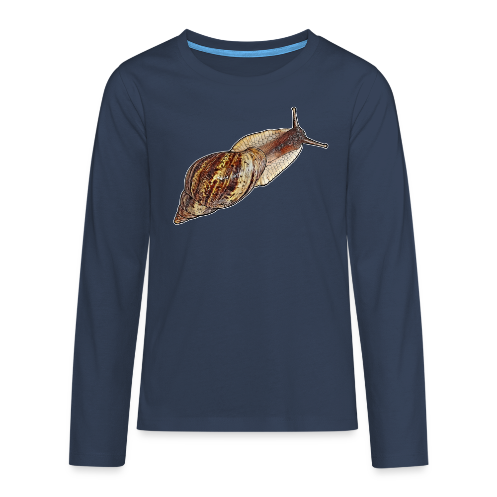 Teenager Longsleeve Achatina reticulata wildfarben - Navy