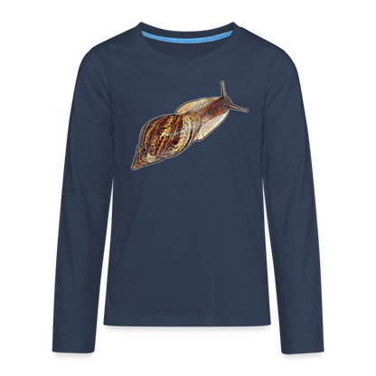 Teenager Longsleeve Achatina reticulata wildfarben - Navy