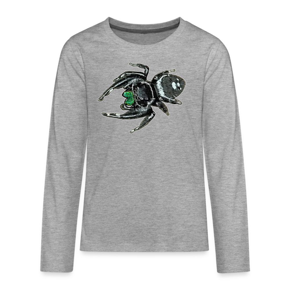 Teenager Longsleeve Phidippus regius White Bahamas male - Grau meliert