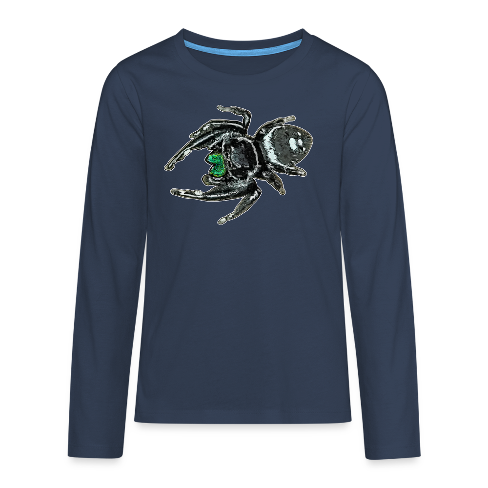 Teenager Longsleeve Phidippus regius White Bahamas male - Navy