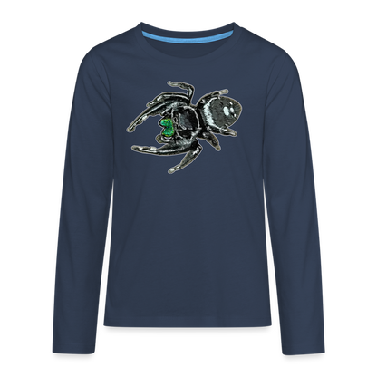 Teenager Longsleeve Phidippus regius White Bahamas male - Navy