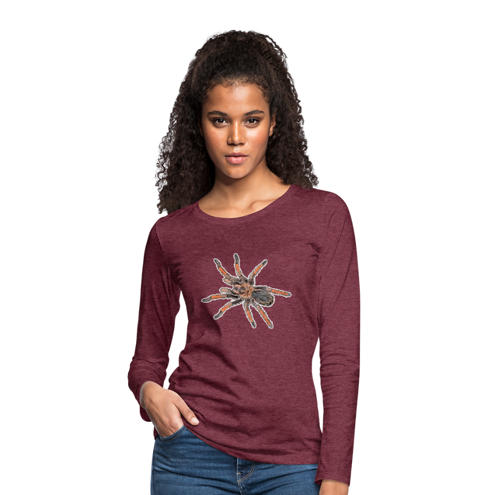 Frauen Longsleeve Brachypelma emilia - Bordeauxrot meliert