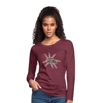 Frauen Longsleeve Brachypelma emilia - Bordeauxrot meliert