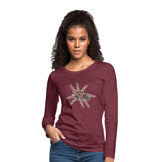 Frauen Longsleeve Brachypelma emilia - Bordeauxrot meliert