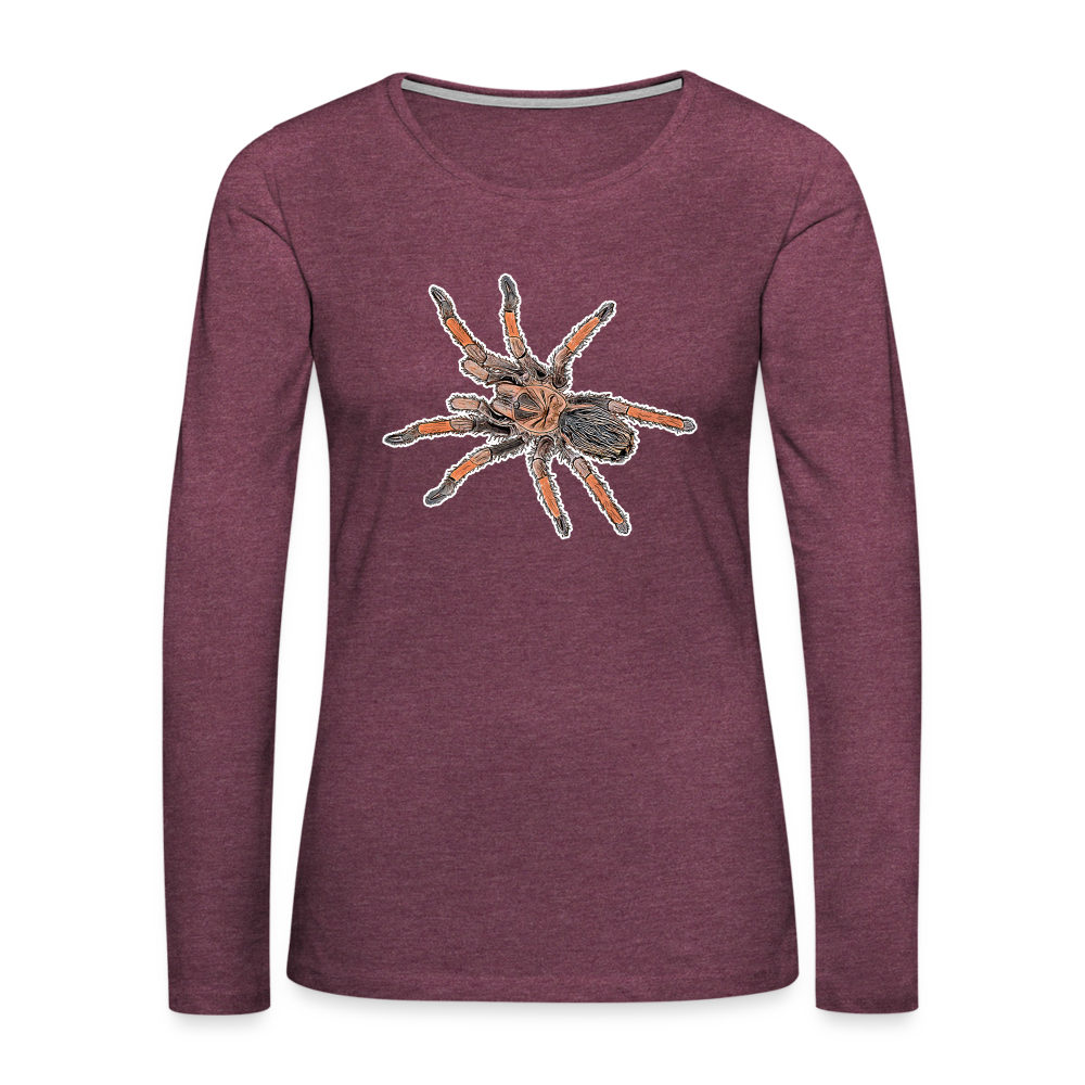 Frauen Longsleeve Brachypelma emilia - Bordeauxrot meliert