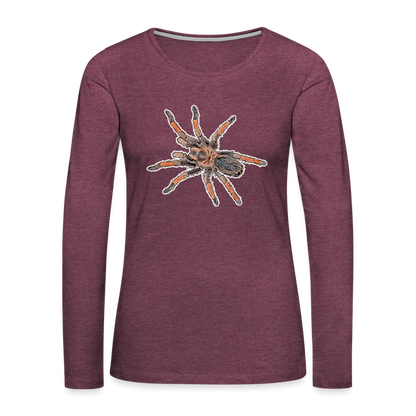 Frauen Longsleeve Brachypelma emilia - Bordeauxrot meliert