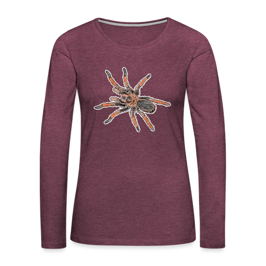 Frauen Longsleeve Brachypelma emilia - Bordeauxrot meliert