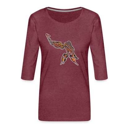 Frauen 3/4-Arm Shirt Phyllocrania paradoxa male - Bordeauxrot meliert