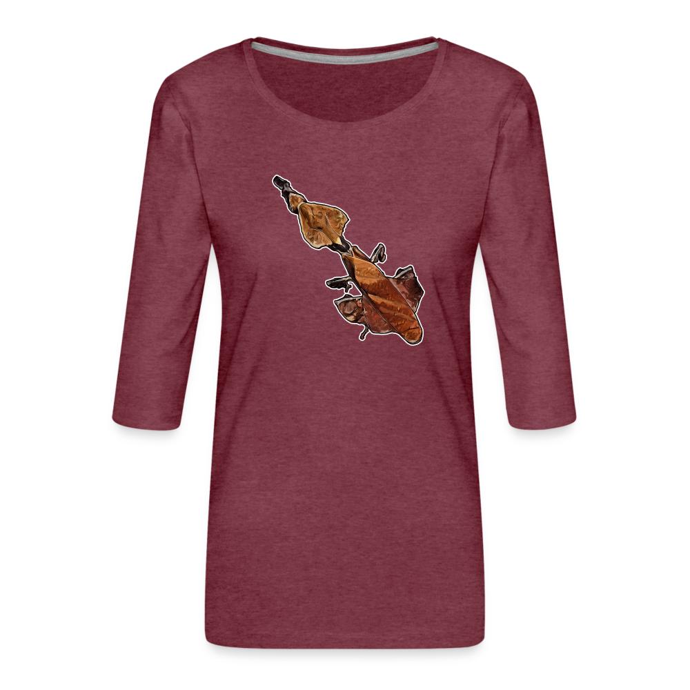 Frauen 3/4-Arm Shirt Phyllocrania paradoxa female - Bordeauxrot meliert