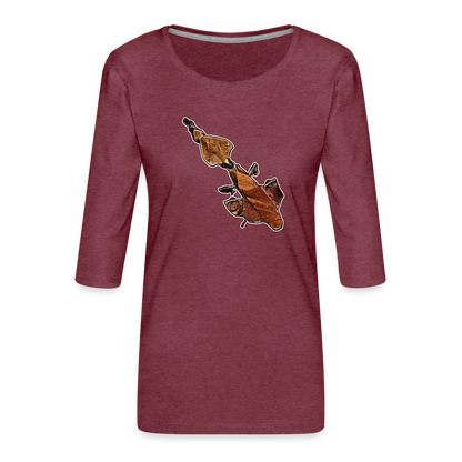 Frauen 3/4-Arm Shirt Phyllocrania paradoxa female - Bordeauxrot meliert