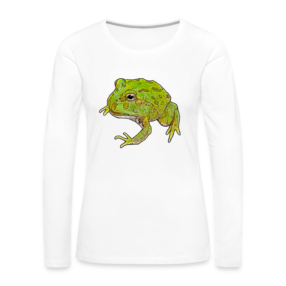 Frauen Longsleeve Ceratophrys cranwelli Peppermint Blue - weiß