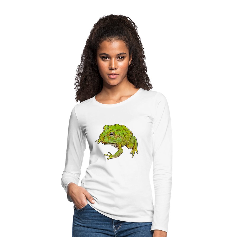 Frauen Longsleeve Ceratophrys cranwelli Peppermint Blue - weiß