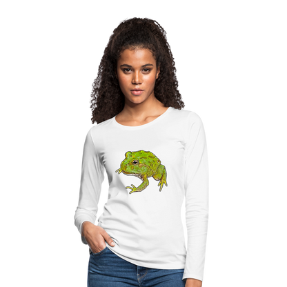 Frauen Longsleeve Ceratophrys cranwelli Peppermint Blue - weiß