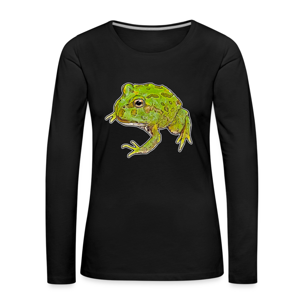 Frauen Longsleeve Ceratophrys cranwelli Peppermint Blue - Schwarz