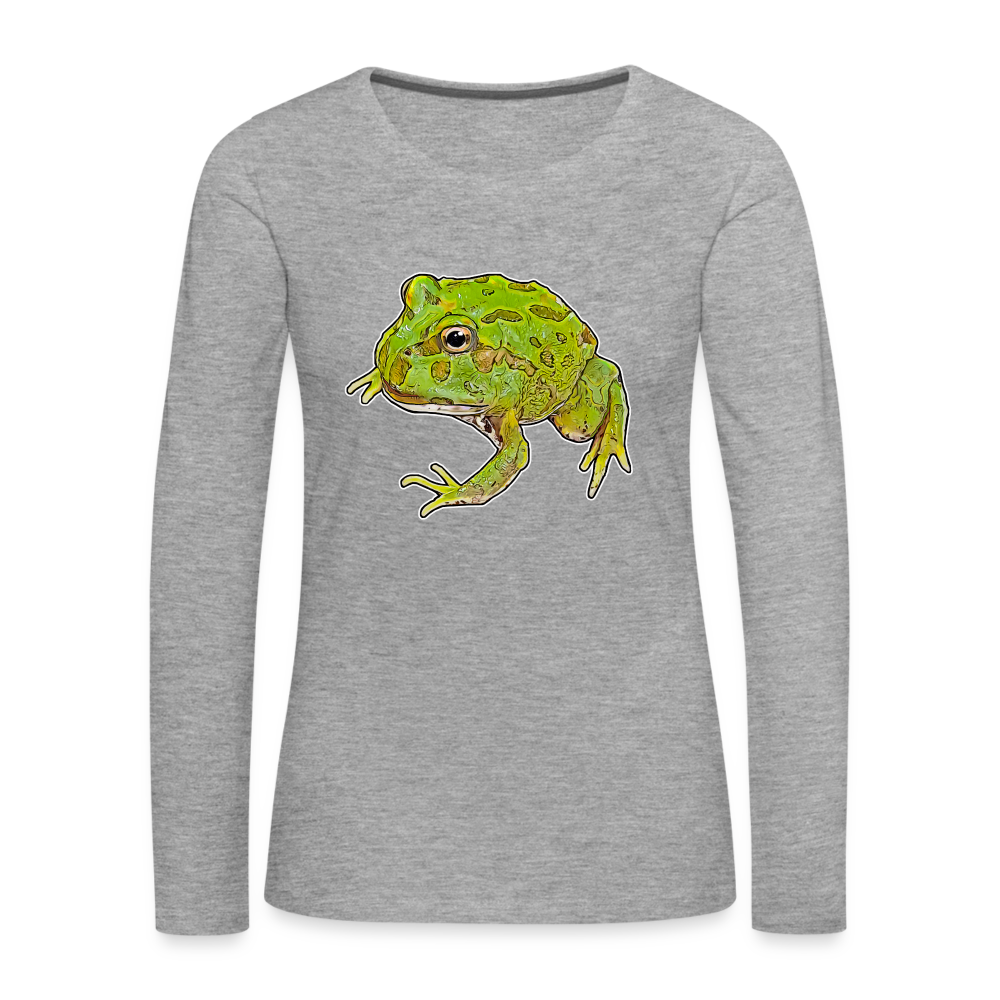 Frauen Longsleeve Ceratophrys cranwelli Peppermint Blue - Grau meliert