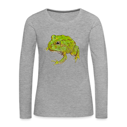 Frauen Longsleeve Ceratophrys cranwelli Peppermint Blue - Grau meliert