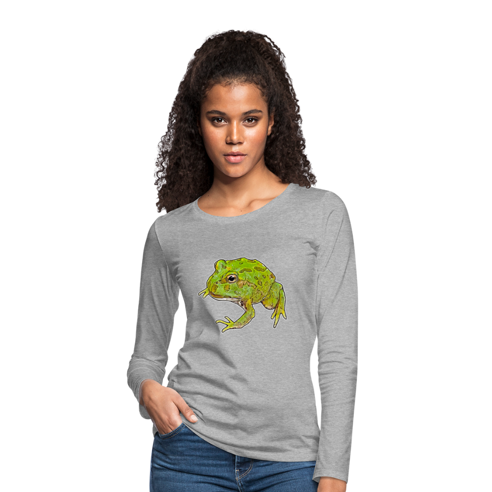 Frauen Longsleeve Ceratophrys cranwelli Peppermint Blue - Grau meliert