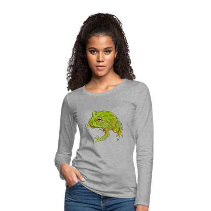 Frauen Longsleeve Ceratophrys cranwelli Peppermint Blue - Grau meliert