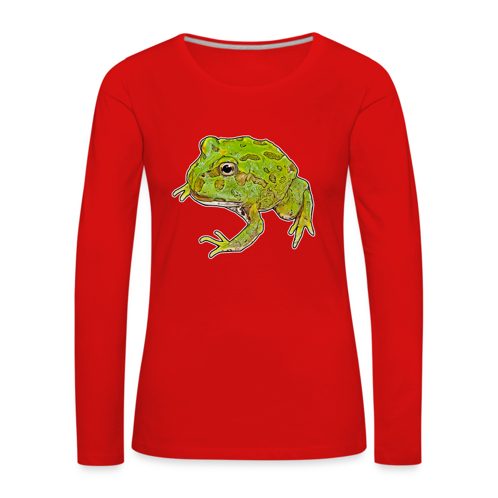 Frauen Longsleeve Ceratophrys cranwelli Peppermint Blue - Rot