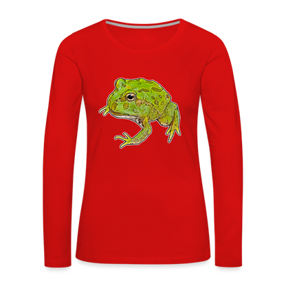 Frauen Longsleeve Ceratophrys cranwelli Peppermint Blue - Rot