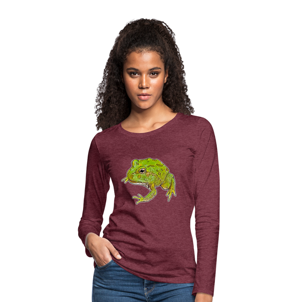 Frauen Longsleeve Ceratophrys cranwelli Peppermint Blue - Bordeauxrot meliert