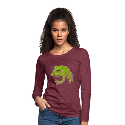 Frauen Longsleeve Ceratophrys cranwelli Peppermint Blue - Bordeauxrot meliert