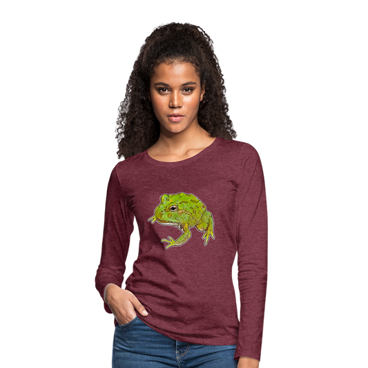 Frauen Longsleeve Ceratophrys cranwelli Peppermint Blue - Bordeauxrot meliert