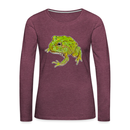 Frauen Longsleeve Ceratophrys cranwelli Peppermint Blue - Bordeauxrot meliert