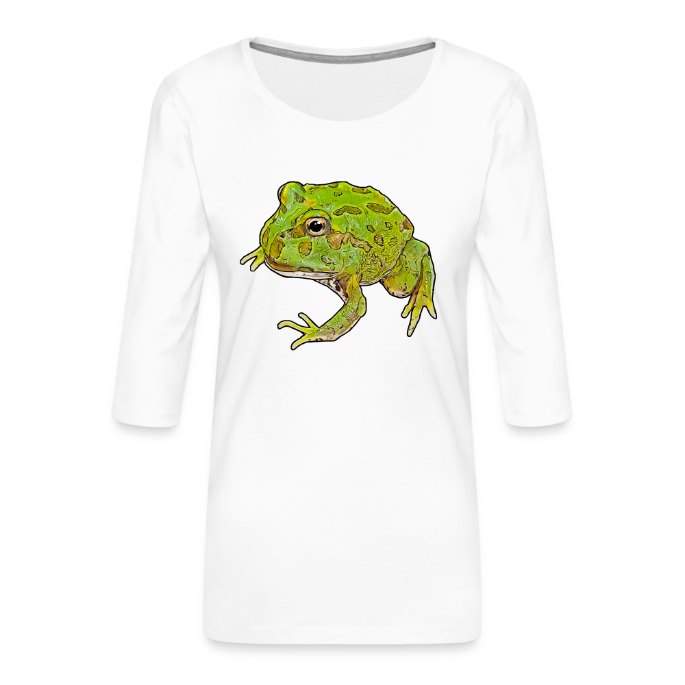 Frauen 3/4-Arm Shirt Ceratophrys cranwelli Peppermint Blue - weiß