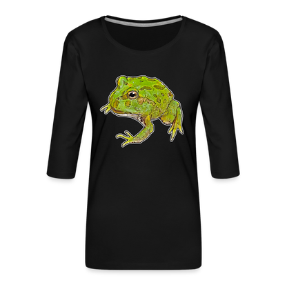 Frauen 3/4-Arm Shirt Ceratophrys cranwelli Peppermint Blue - Schwarz