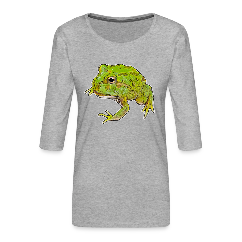 Frauen 3/4-Arm Shirt Ceratophrys cranwelli Peppermint Blue - Grau meliert