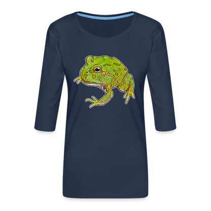 Frauen 3/4-Arm Shirt Ceratophrys cranwelli Peppermint Blue - Navy
