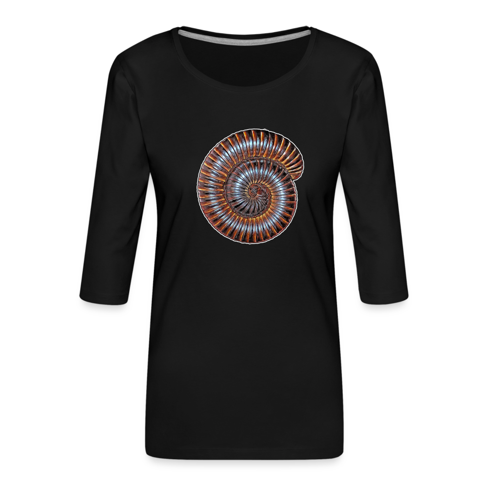 Frauen 3/4-Arm Shirt Archispirostreptus gigas - Schwarz