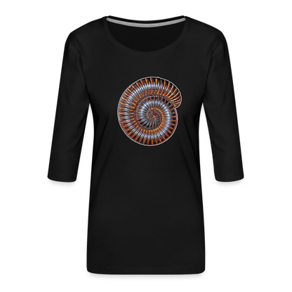 Frauen 3/4-Arm Shirt Archispirostreptus gigas - Schwarz