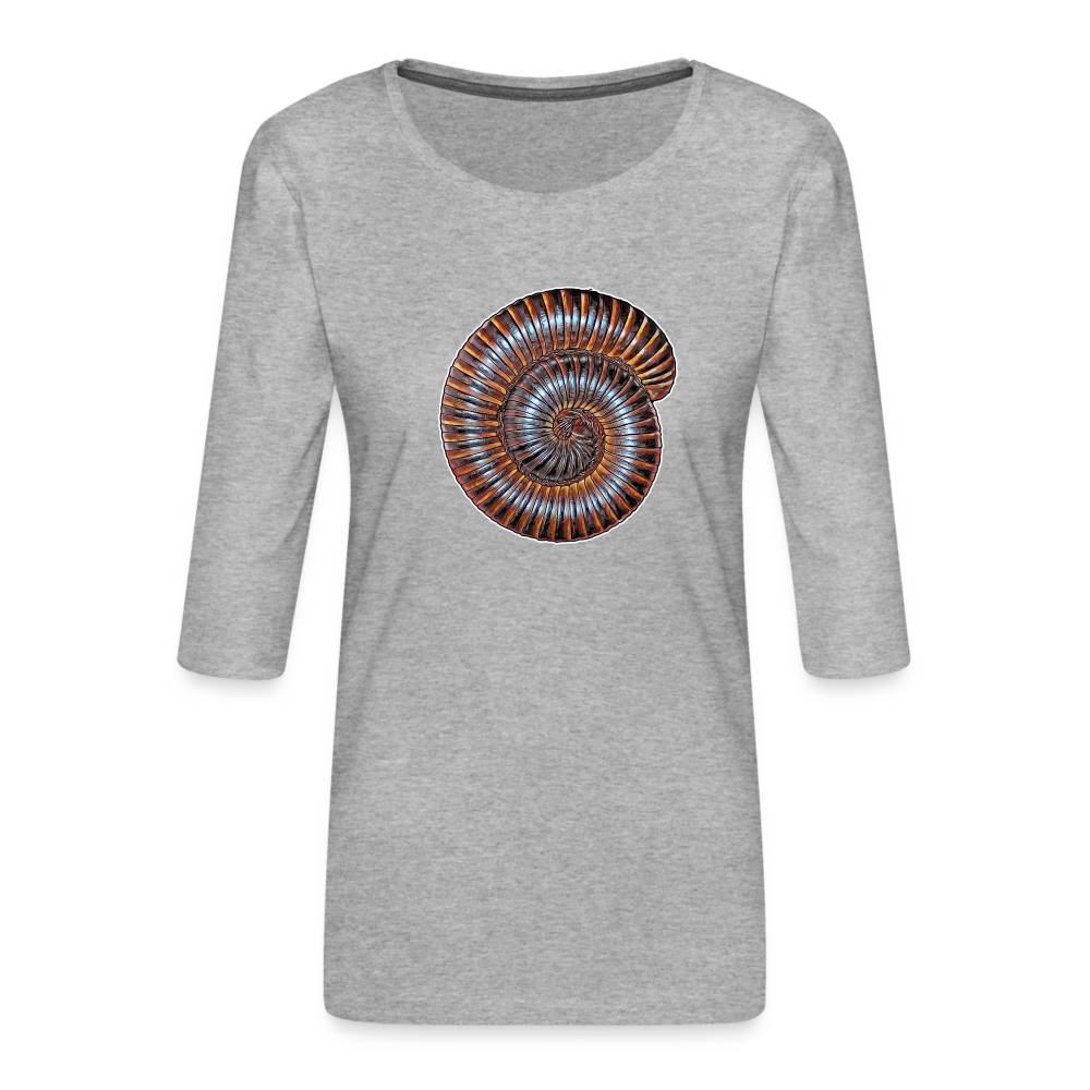 Frauen 3/4-Arm Shirt Archispirostreptus gigas - Grau meliert